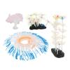 4pcs Fish Tank Decorations Glowing Effect Silicone Artificial Coral Plant Ornament for Aquarium
