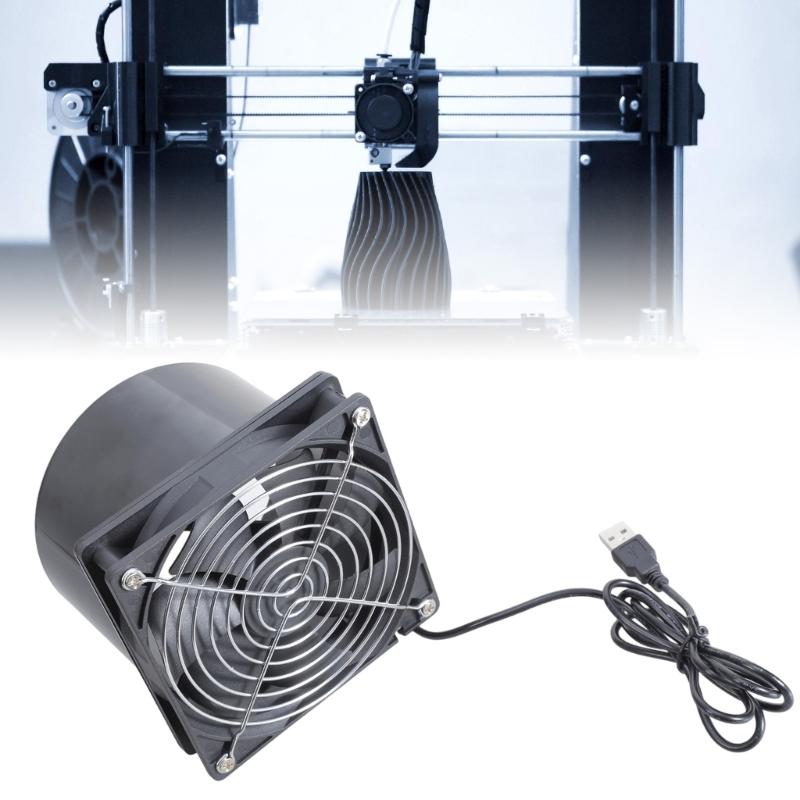 High Efficiency 12cm Duct Ventilation Exhaust Fan with USB Cable for 3D Printer Enclosure Cooling and Dust Removal