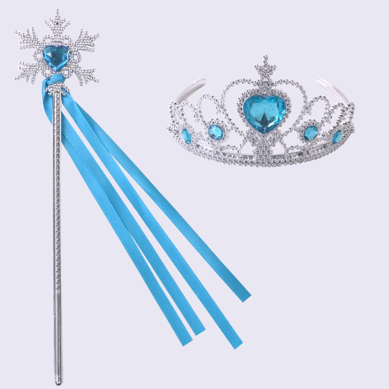 Elsa Princess Accessory Set: Crown, Wand, Gloves, Braids, Necklace, Bracelet, Earrings