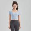 OEING Women's Square Neck Yoga Crop Top
