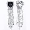 Korean Chain Heart Chain Metal Tassel Brooch For Women Men Suit Decoration Tassel Chain Metal Bead Pin Cloth Jewelry Accessories