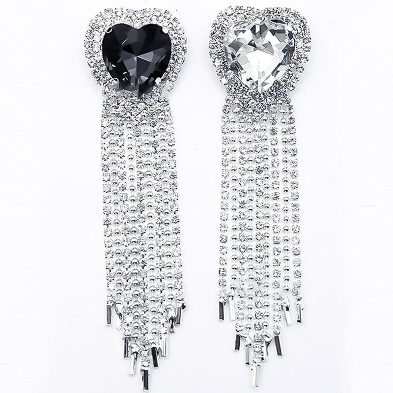 Korean Chain Heart Chain Metal Tassel Brooch For Women Men Suit Decoration Tassel Chain Metal Bead Pin Cloth Jewelry Accessories