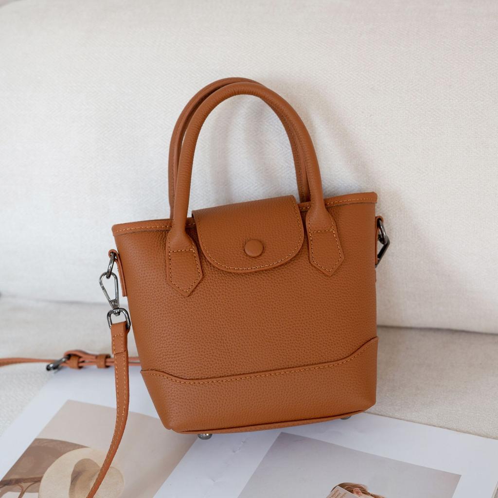 Rindsleder Tasche Umhängetasche Quadratische Tasche, Beliebte Mode Einfarbig Nische Damen Ein Schulter Praktisch Tragbar