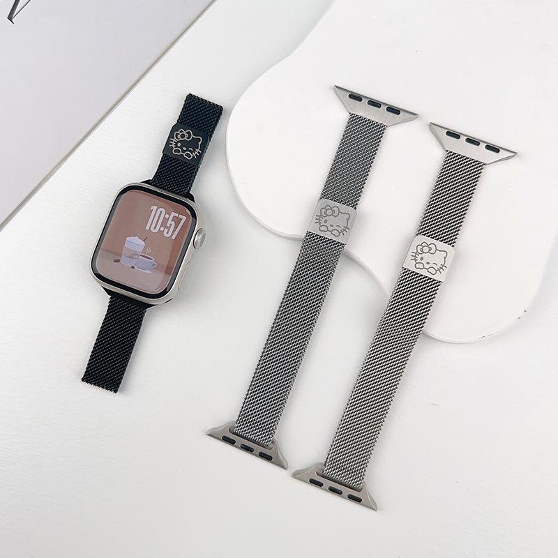 Apple Watch S10 Milanese Kitty Metal Strap: Slim Magnetic Band for Women