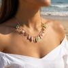 Boho Buntes Muschel Halskette Für Frauen Gold Farbe Seestern Muschel Jakobsmuschel Perlen Anhänger Choker Sommer Strand Urlaub Resort Schmuck