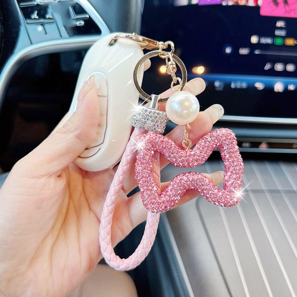 Fashionable Leather Rope Keychain Hollow Out Design Car Key Pendant Bow Key Chain  Key Organization