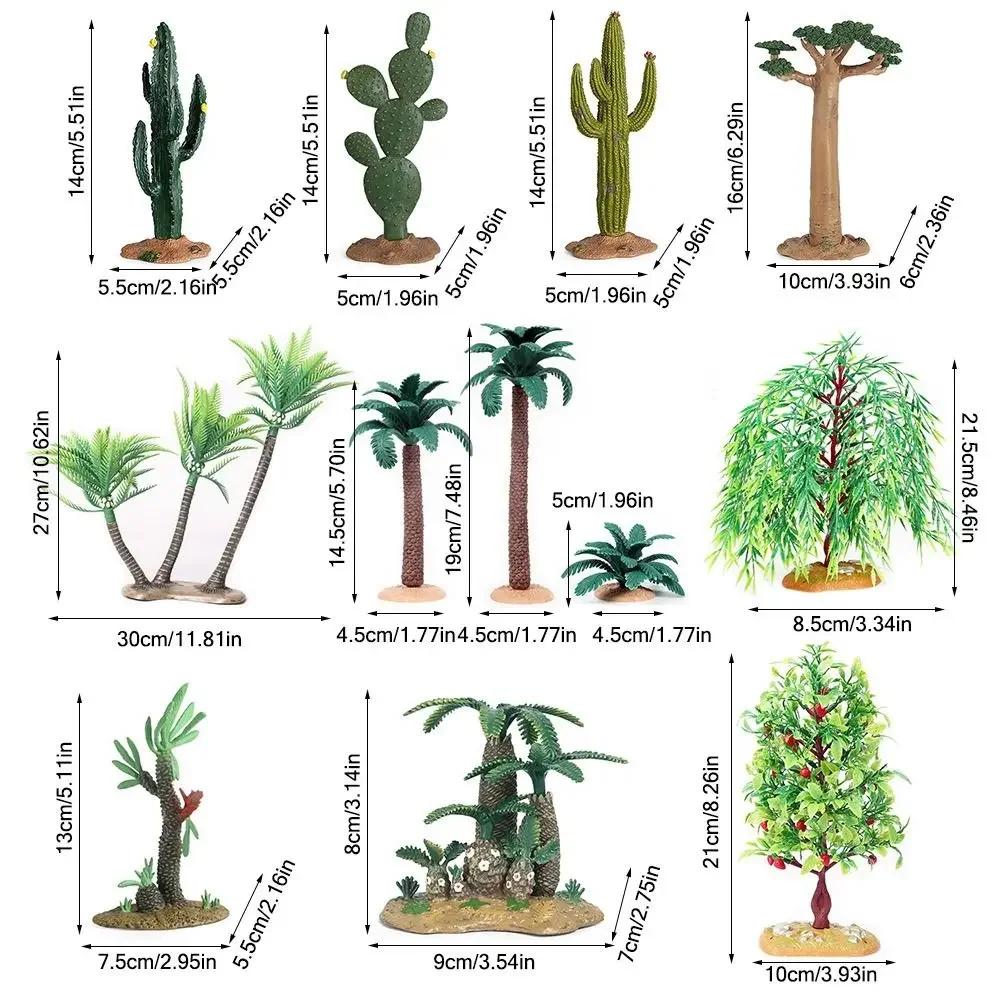 Modelos de Cactos Artificiais de Plástico DIY Micro Paisagem Miniatura Árvore Frutífera Cena Modelo Decoração de Mesa de Areia Fazenda de Simulação