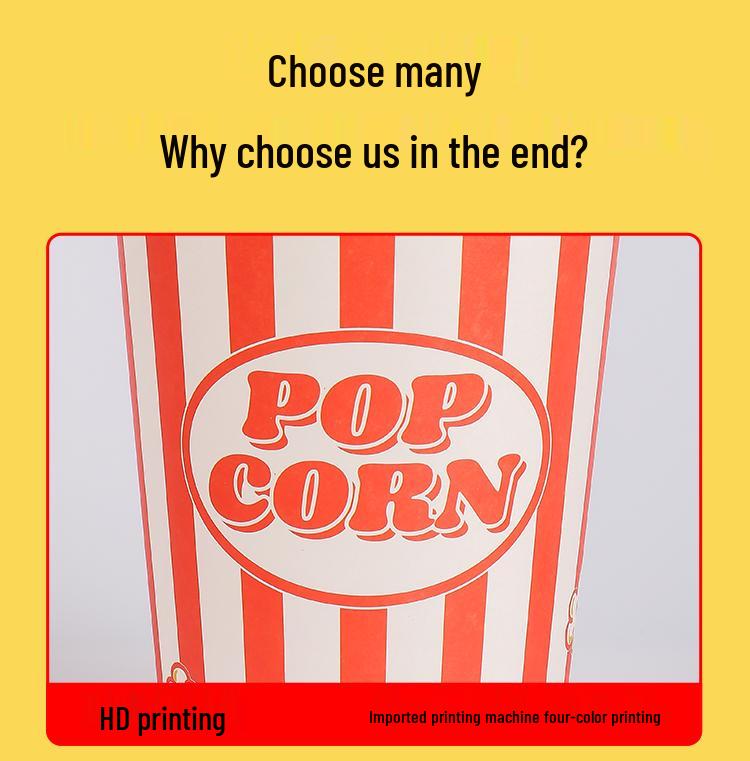 Thickened Disposable Popcorn Bucket for Takeaway & Street Stalls