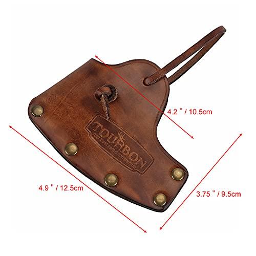 TOURBON Axe Cover Sheath Leather Hand Axe Case for Camping and Wood Splitting