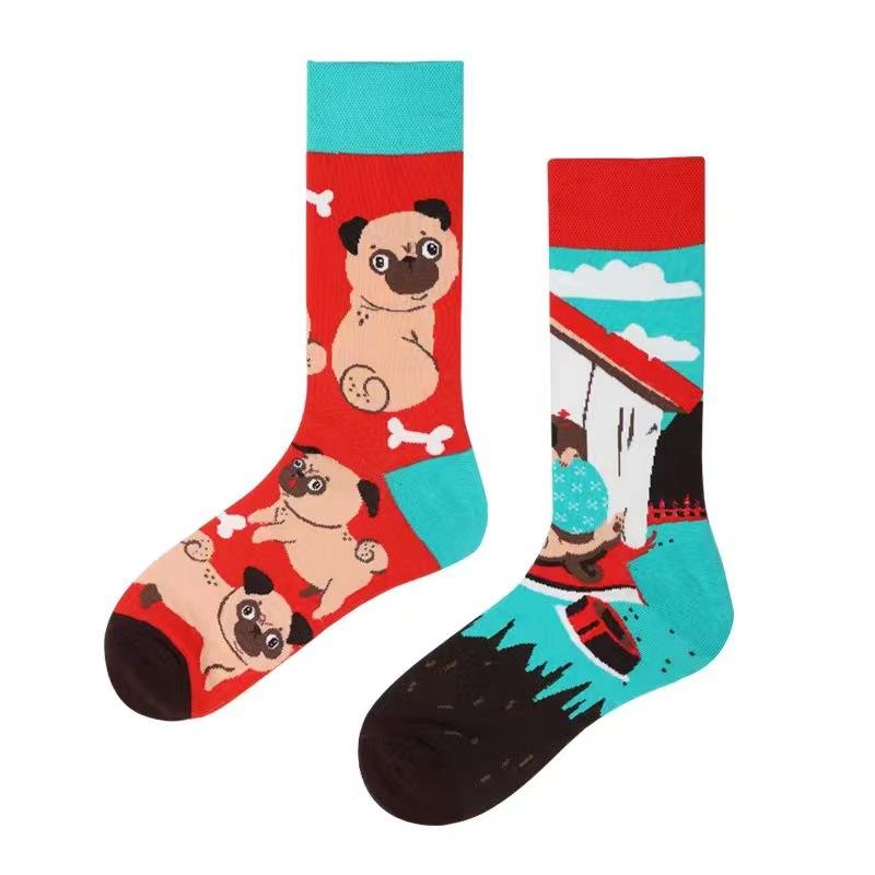 Mandarin Duck Men's and Women's Socks Original AB Trendy Socks Medium High Tube Socks Flower Fruit Animal Cartoon Cotton Socks