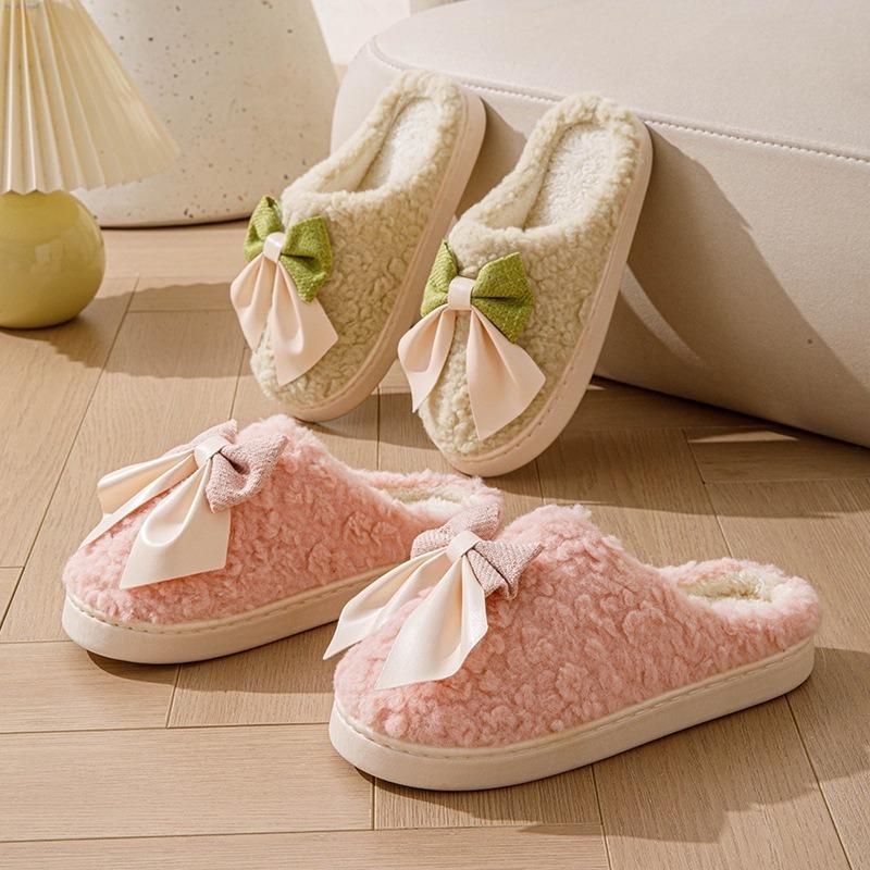 Cotton slippers winter bag and home indoor thick bottom non-slip piled thickened warm couple fluffy cotton drag girl