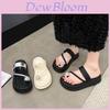 Stylish Thick Sole Slip On Womens Summer Sandals Casual Fashionable Flip Flops In Silver Beige And Black