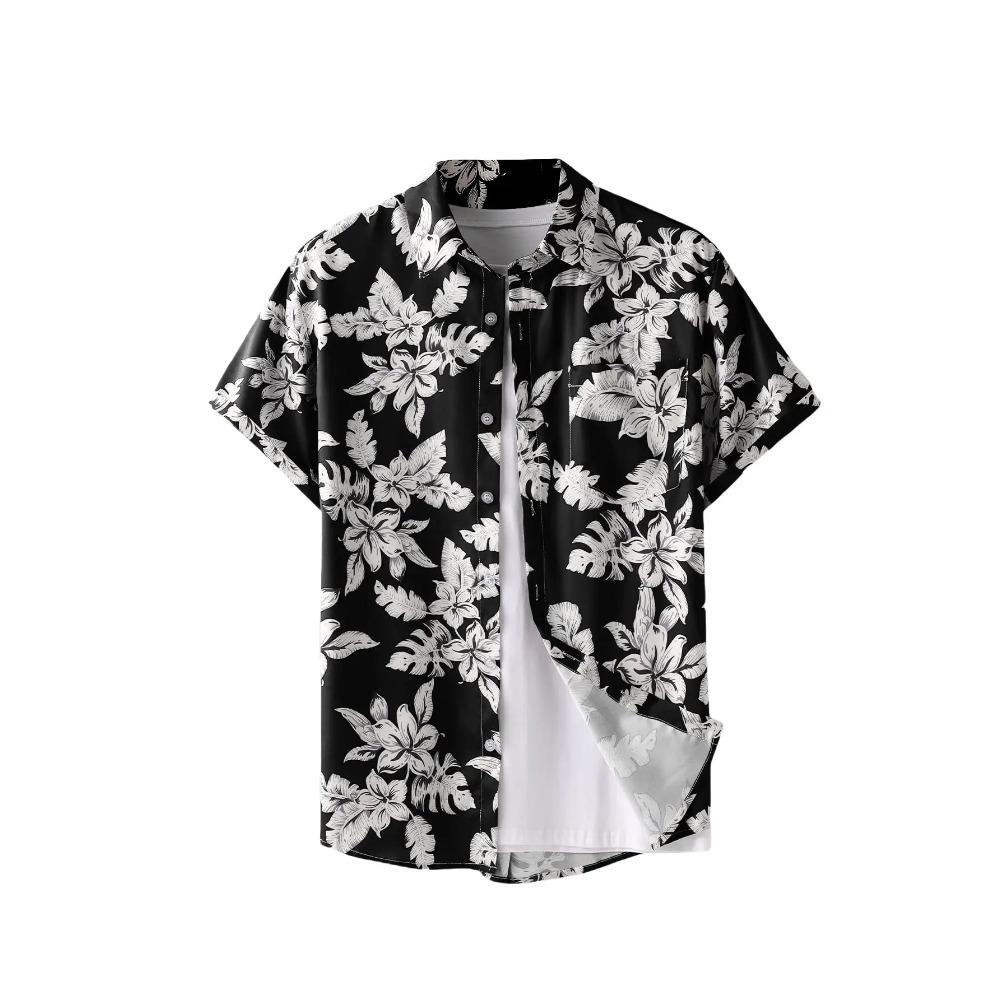 Men s Loose Casual Collar Short Sleeved Shirt for Outdoor Sports, Shopping, Breathable Summer Men s Top S