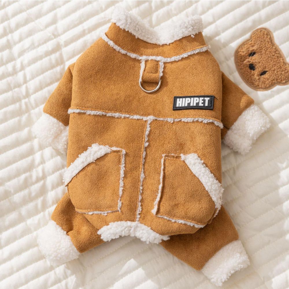 

Осенне-зимняя одежда для собак, для маленьких собак Bigbear четырехлапая утолщенная замшевая одежда на хлопковой подкладке, одежда для питомцев XXL (recommended weight 15-10 kg)