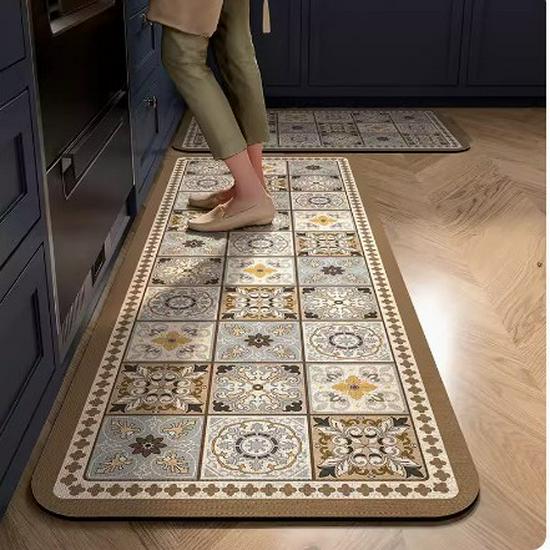 New Chinese Style Non-Slip Diatom Mud Tea Mat: Absorbent, Anti-Scalding Kitchen Drain and Insulation Pad