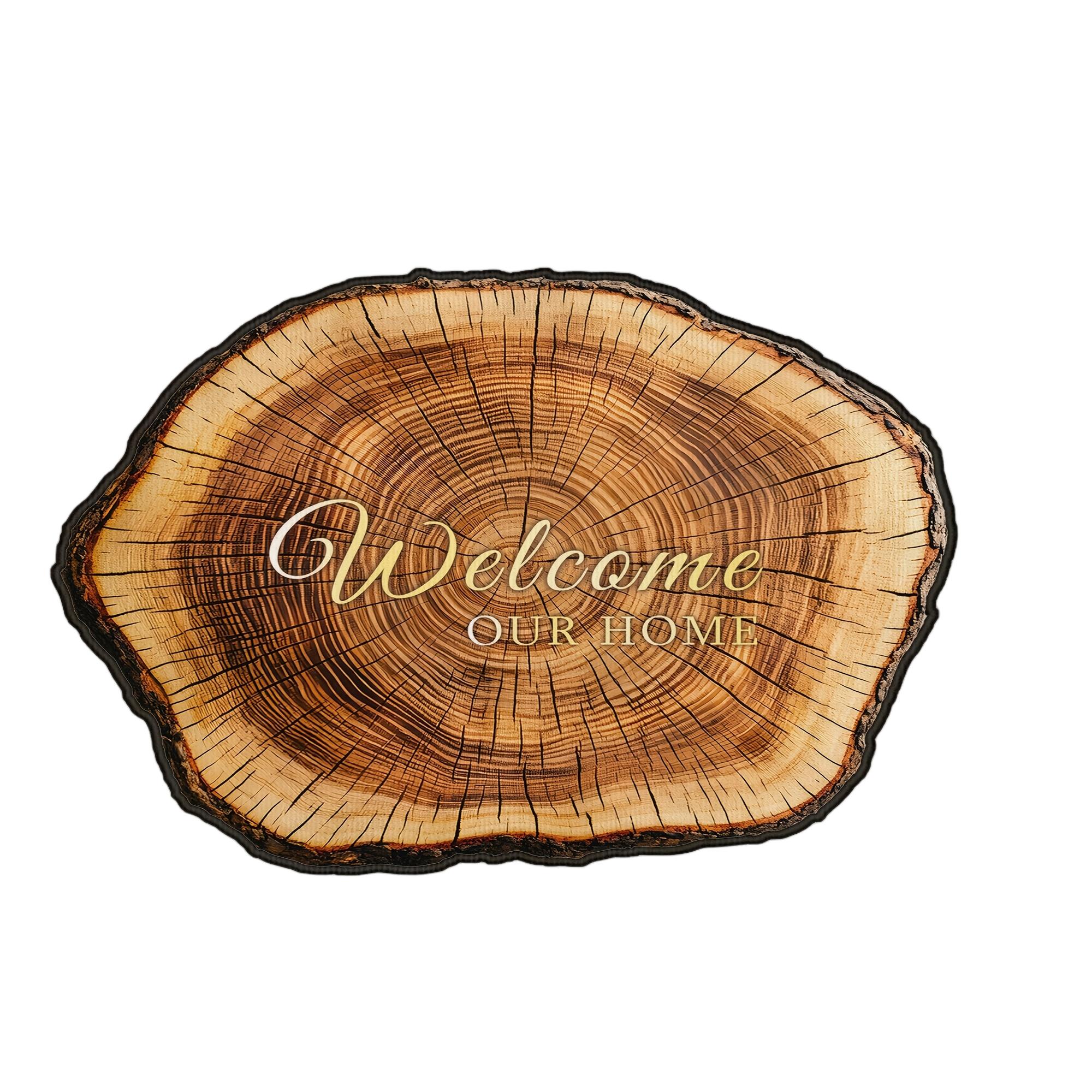 Welkom  Vintage Houtnerf Print Woondecoratie Vloerkleed, Zacht En Waterabsorberend, Voor Entree, Buiten Courtyard Tapijt 40X60CM(1.3X2FT