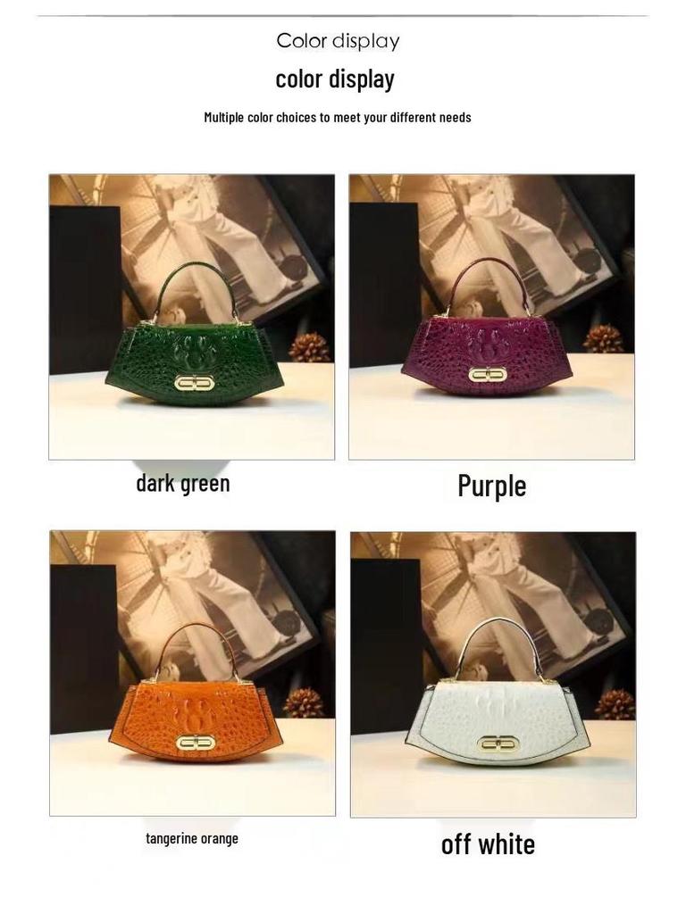 2024 Krokodilo rašto auksinis luitas rankinė per petį vidutinio amžiaus moterims