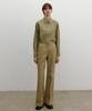 Deolum Cotton Flare Trousers_Khaki