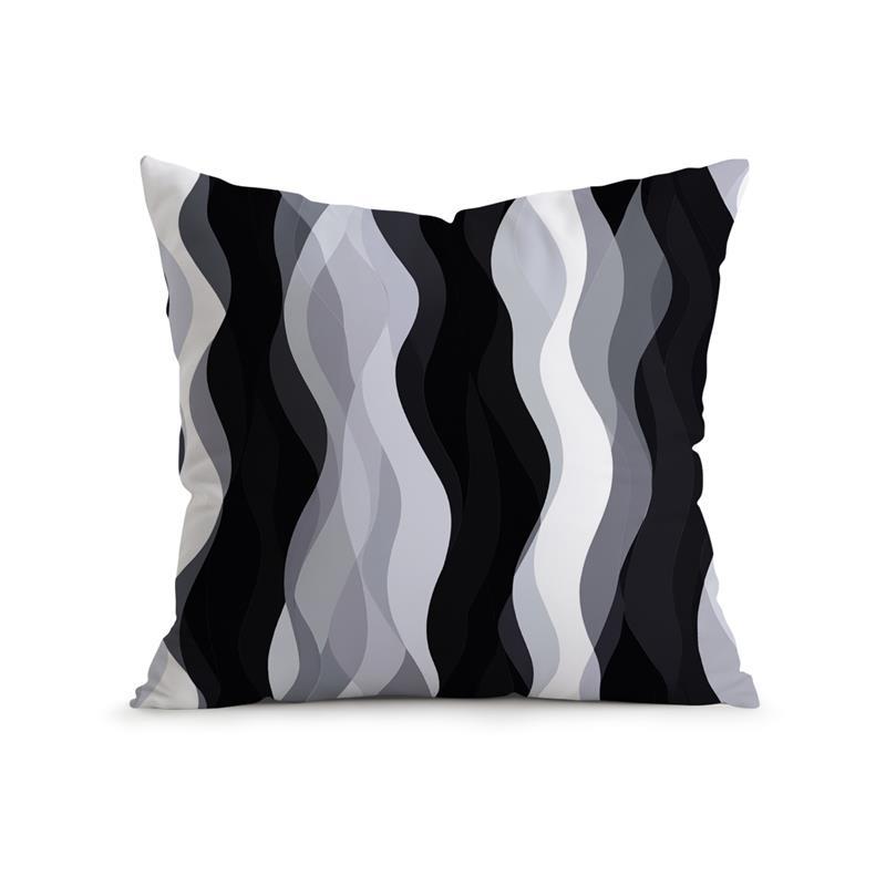 Black White Curve Art Cushions Pillowcase Printed Polyester 45X45Cm Throw Pillow Cover Decorative Sofa Cushion Pillowslip Decor