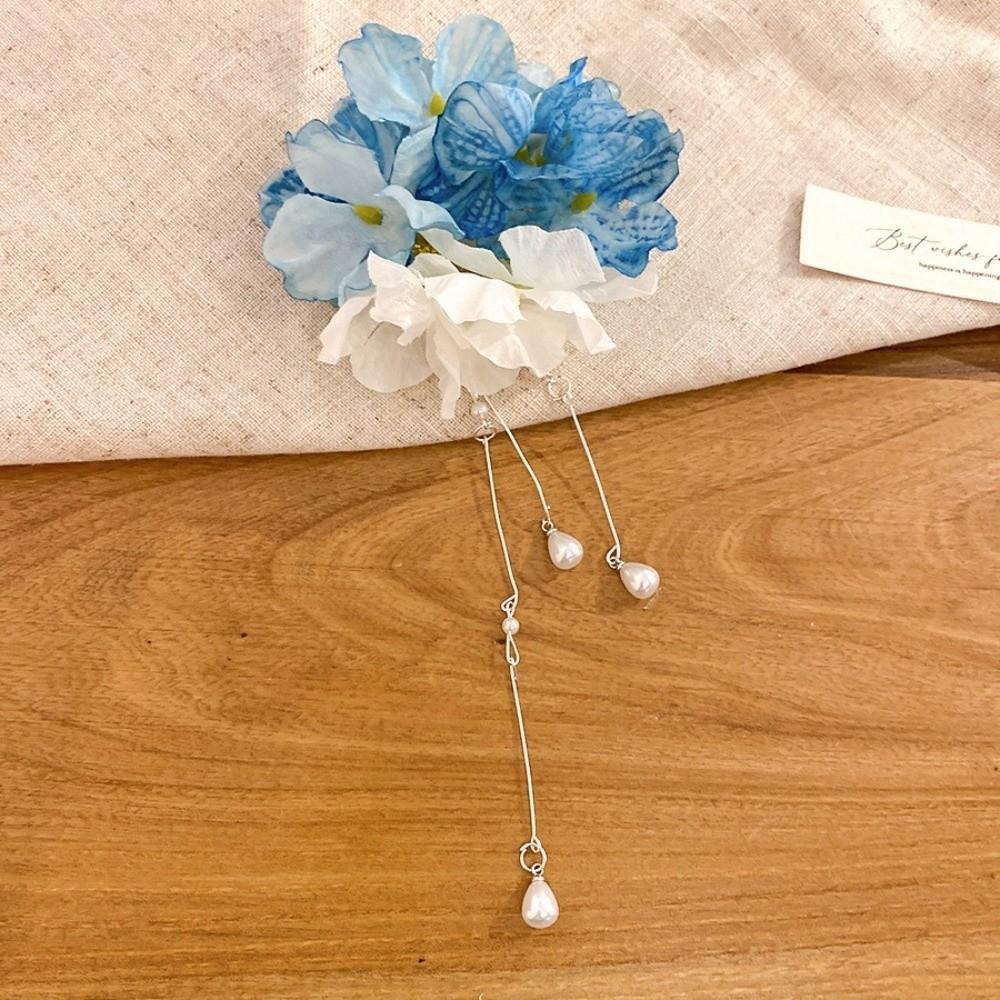 Perlenblume Haarspange Quaste Chinesischer Stil Haarclip Elegant Hanfu Haaraccessoires Mädchen