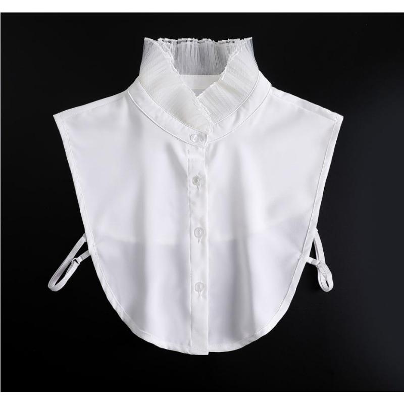 Hollow Lace Chiffon Doll Cotton Fake Collar Blouse Sweater Detachable Shirt Collar False Collar Lapel Women Top Collars Decor