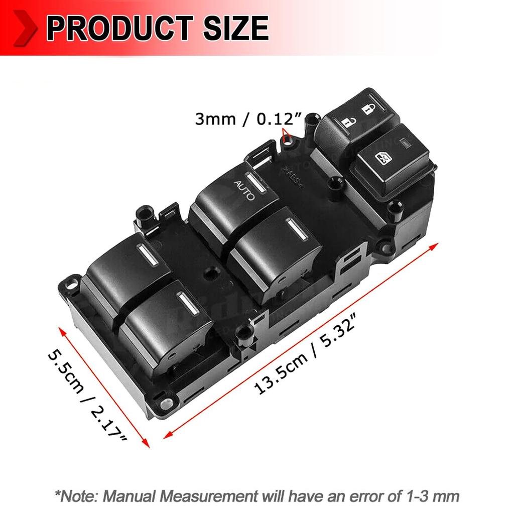 35750-T0A-A11 Power Window Switch, Driver Side Power Master Window Switch Fit for Honda CR-V CRV 2014 2015 2016 2017