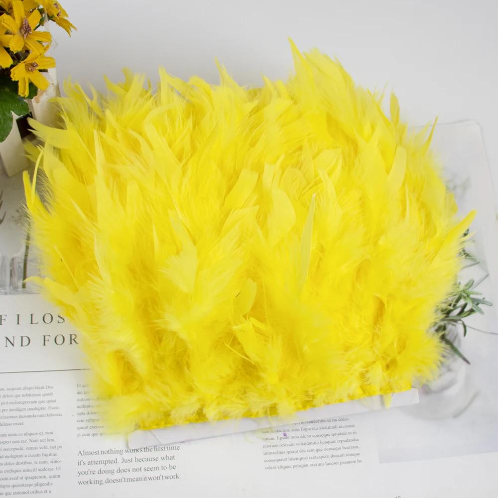 Feather White Turkey Feathers Trim 10-15cm/4-6inch Natural Feather Ribbon for Sewing Clothing Fringe Plumes Wedding Decoration