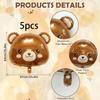 5pcs Cartoon Brown Bear Head Aluminum Foil Balloon Set Cute Animal Theme Party Decoration Birthday Balloons Festival Photo Props