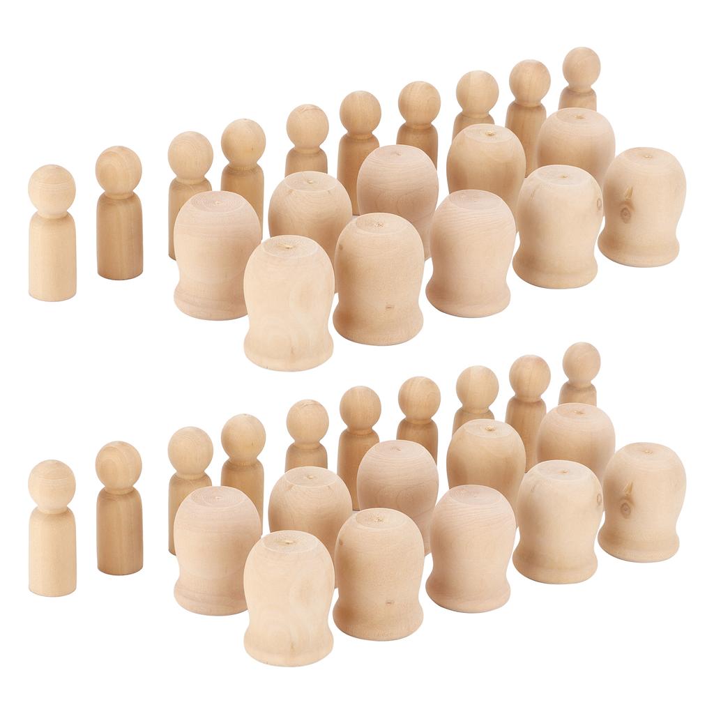 40 st Träklämmor Natur Ofärdig Utveckla Praktiska Färdigheter Trähantverk för Målning Snideri