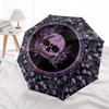 Gothic Skull & Floral Pattern Sticker Decal Laptop Phone Car Window Bumper Vinyl Decoration Pink Purple Black Umbrella, Halloween & Christ