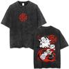 T-shirt Vintage Lavata Anime Fullmetal Alchemist Manga Edward Elric T-shirt Grafiche Uomo Donna Moda Casual T-shirt Oversize