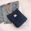Retro denim dual-purpose double-sided shoulder backpack large capacity casual fashion commuter tote bag