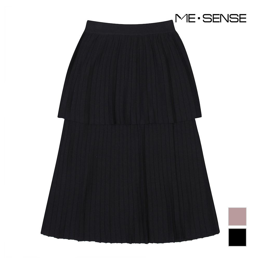 MESENSE Pleated Tiered Knit Skirt_Mb19Ksmd03Z