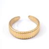 Adjustable Textured Gold Ring with Striped Design