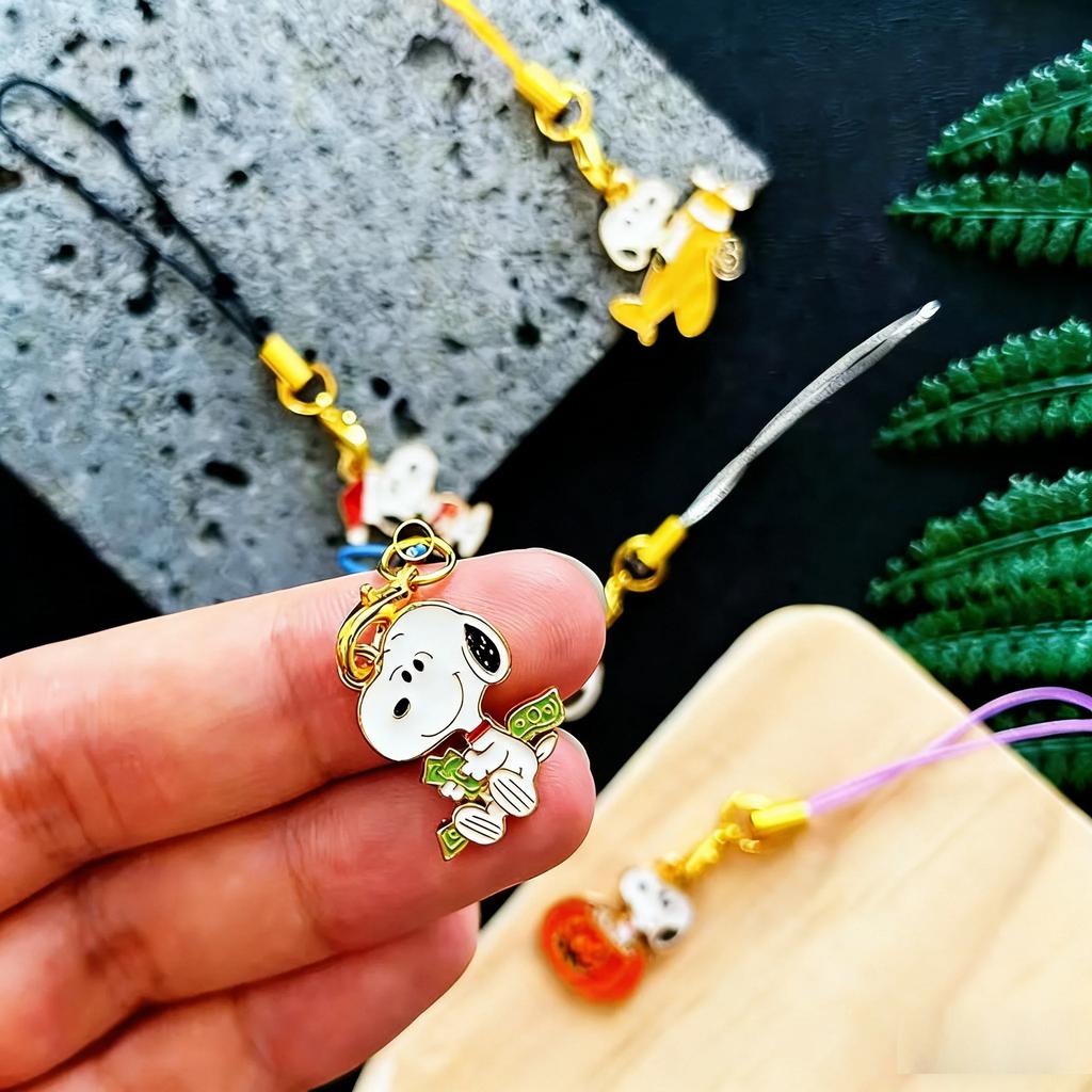 5Pcs Kawaii Snoopy Cartoon Phone Chain Key Lanyard Schoolbag Charm Pendant Bag Keychain Jewelry Gift For Girls And Kids
