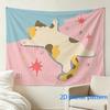 Cute Cat Tapestry Planar Pattern Boho Wall Hanging Fabric Art Living Room Decor Large Size 180x230cm