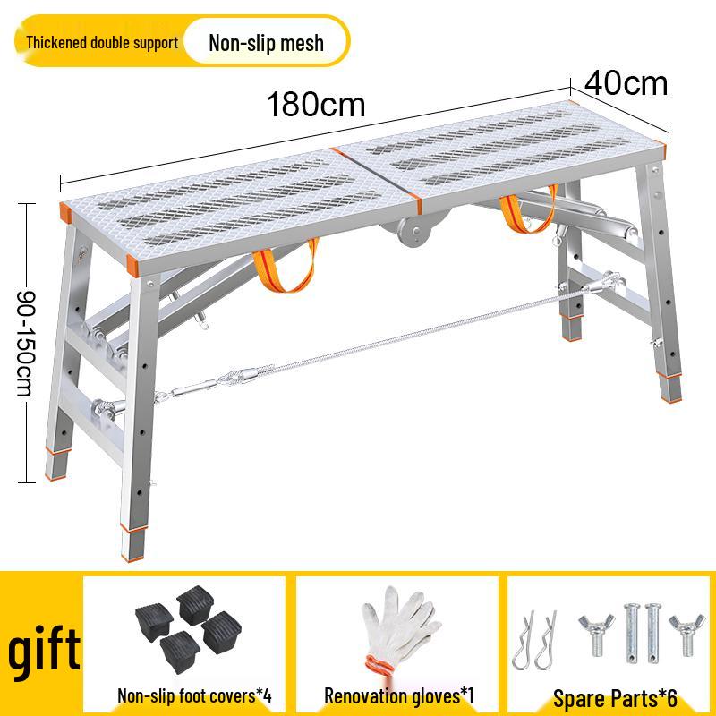 Heavy-Duty Folding Horse Stool with Thickened Step Ladder for Decoration and Construction Tasks