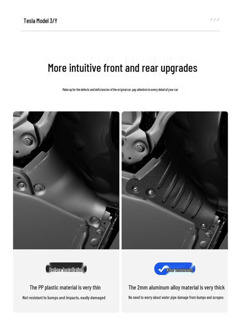 Tesla Model Y/3 Coolant Pipe Guard & Battery Protection Plate