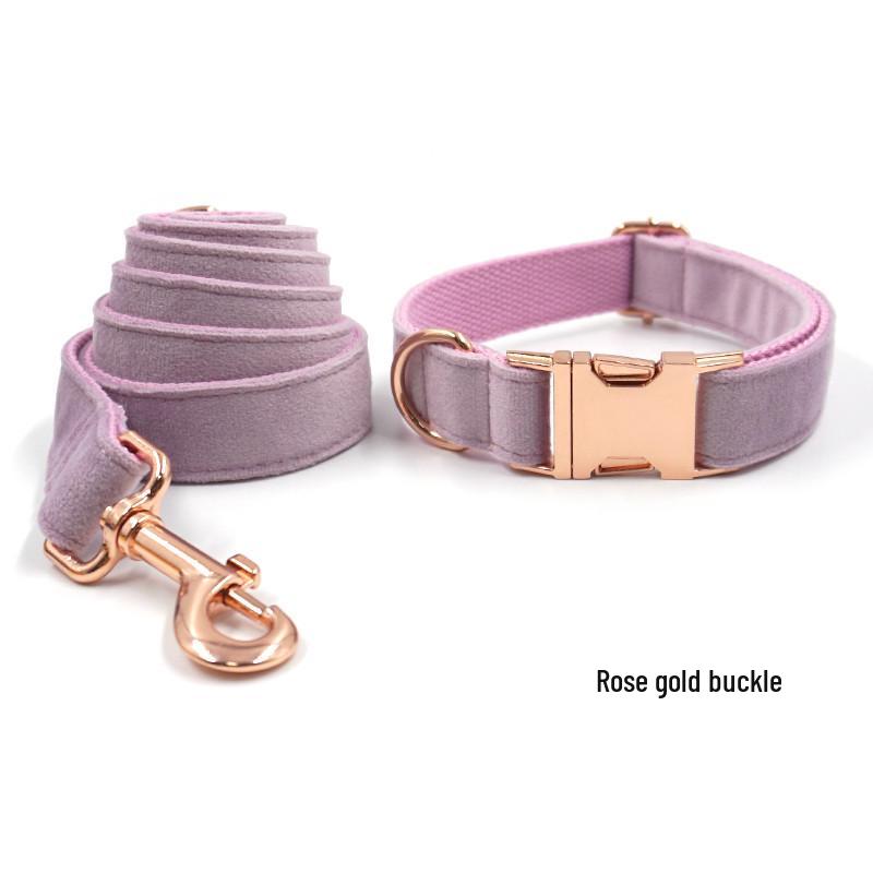 Maze Boss Velvet Dog Collar & Leash - Lilac Purple, Small/Medium/Large Small