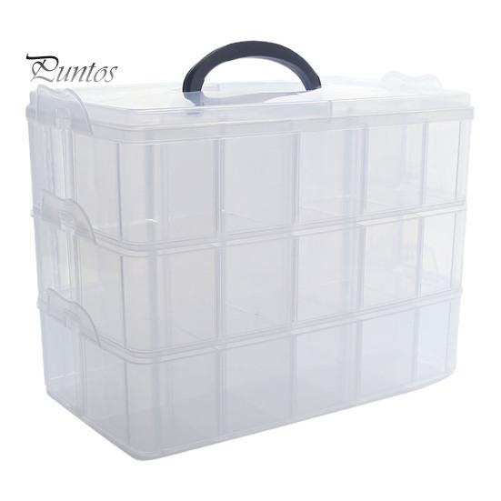 

Практичный съемный легкий футляр для хранения вещей, прозрачный пластиковый ящик для хранения с 30 регулируемыми отделениями для общежития белый