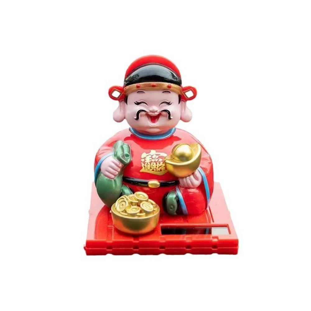 

Feng Shui God of Fortune Statue Solar Nodding Mascot Ornaments Car Accessories