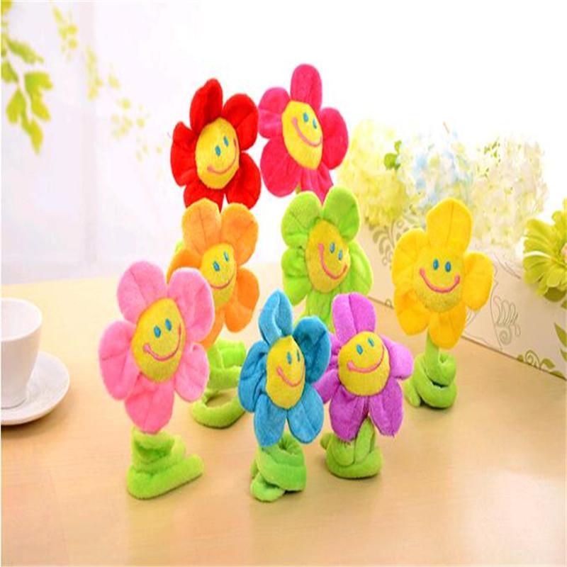 Sunflower Plush Toys Curtain Buckle Lovely Smiling Face Plush Flower Clips Bind Rope Valentine's Day Present Gift