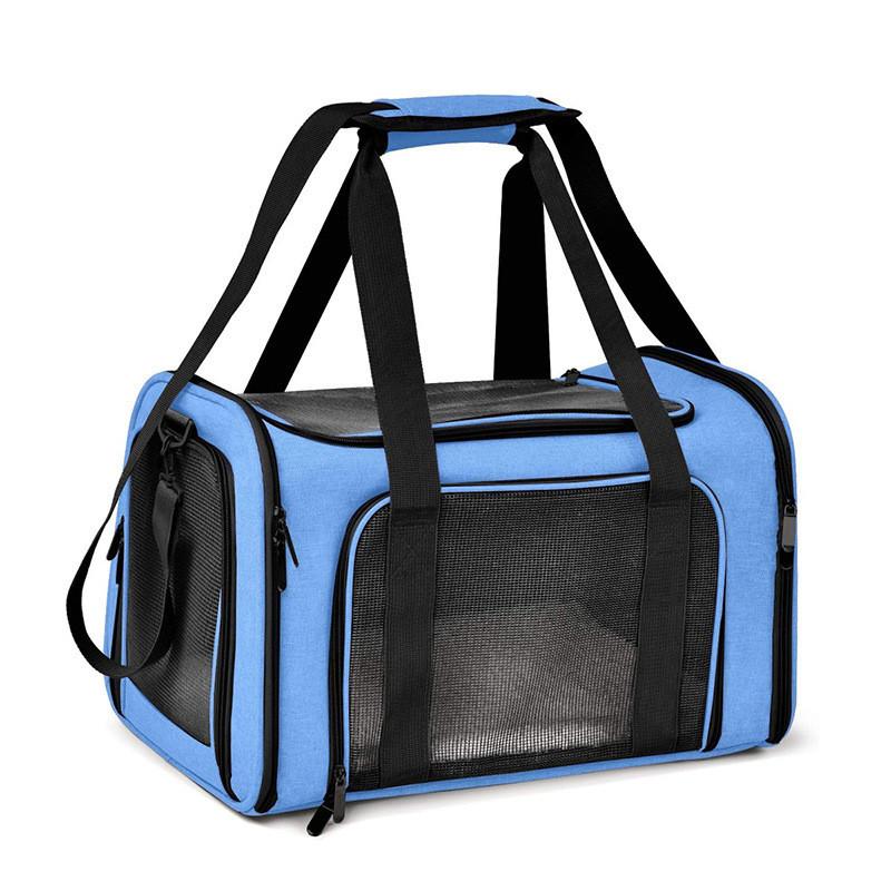 Pvc Pet Carrier Bag With Breathable Mesh Expandable Foldable For Cats And Dogs