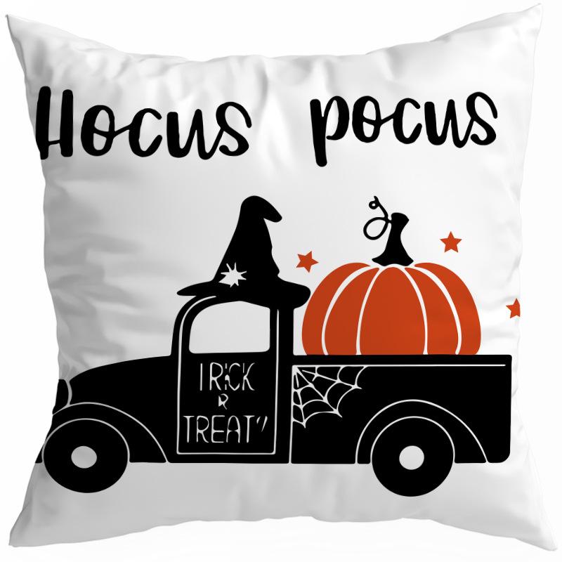 Halloween Horror Pumpkin Witch Moon Decorative Pattern Pillow Cover Bedroom, Living Room, Sofa, Cinema, Car Throw Pillow Cover