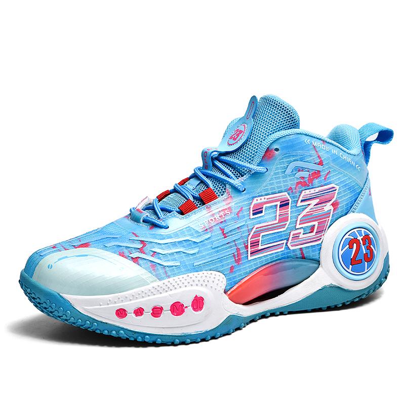 

Actual combat basketball shoes men s net surface breathable anti-slip wear absorption student glow-in-the-dark sports shoes 35