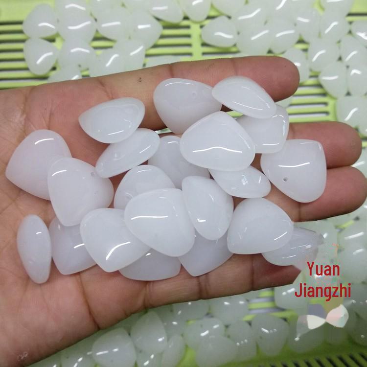 Jade Heart Pendant Necklace: White and Green Love Engraved Design