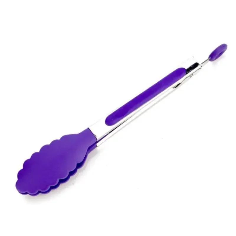 1 Pcs Silicone Food Clip Home Kitchen Stainless Steel Heat-resistant Clip BBQ Barbecue Clips Steak Fried Fish Bread Clips