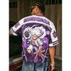 Summer New Anime One Piece Luffy Print T-shirts For Men Casual Harajuku Short Sleeve Tshirts Loose Sports Tshirt Man Clothes