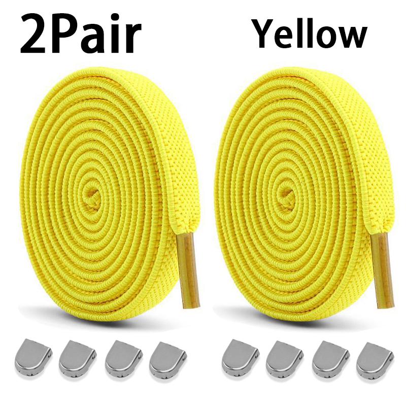 2 Paar Elastische Schoenveters Sneakers Geen Strik Schoenveters 8MM Breed Platte Schoenveters zonder strikken Kinderen Volwassenen Snelle Schoenveters Schoenen Accessoires 100cm