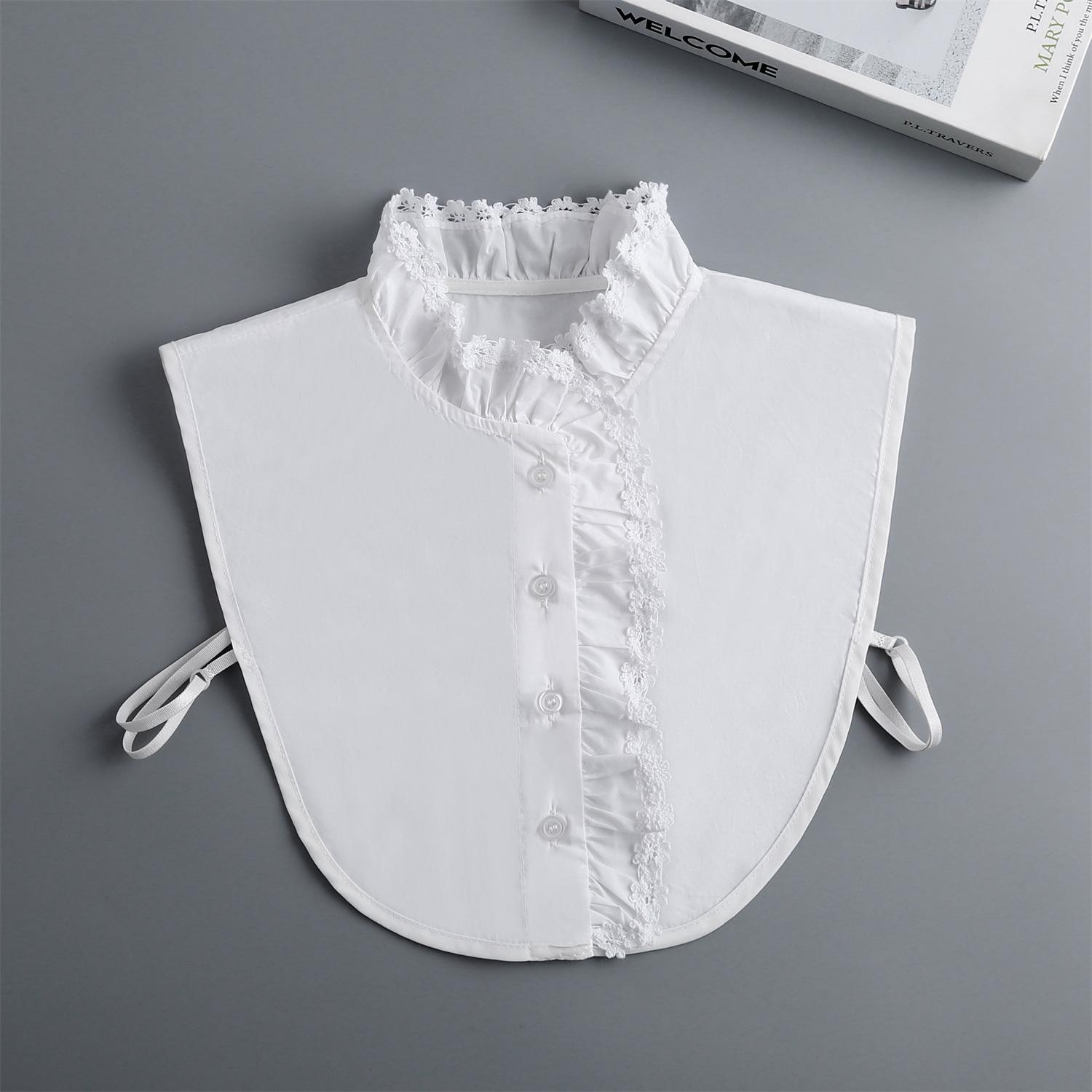 

Белая Цветочная Стойка Ложный Воротник для Свитера Блузки Базовой Одежды Аксессуары Рубашка Съемный Ложный Воротник